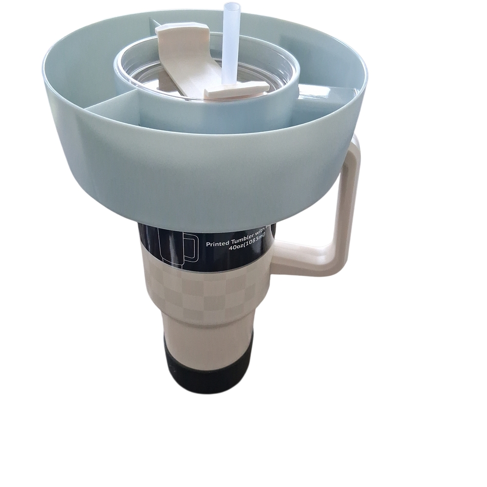 No Boundaries Blue and White Tumbler with Handle